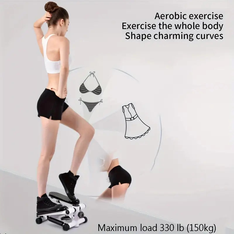 Mini Exercise Stepper with Resistance Band and Calories Counter