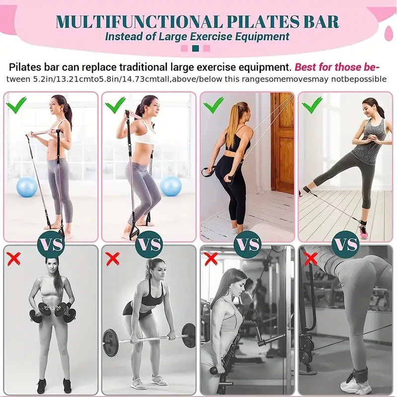 NNETM 21pcs Yoga & Pilates Bar Kit